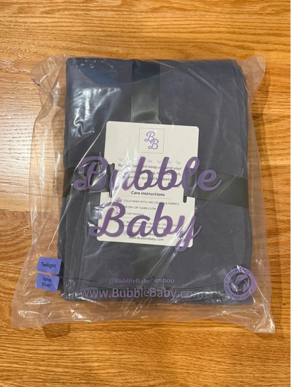 Bubble Baby Sprout Quilted Blanket 57x40” - Twilight Gray